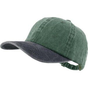 Unisex Washed-grey Black Baseball Cap Cotton Fits Washed Denim Adjustable Hat